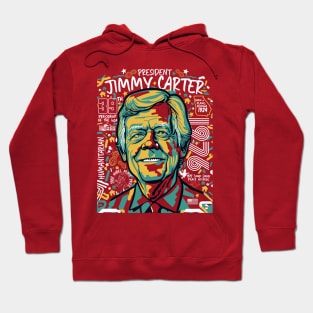 Retro Pop Art Portrait of President Jimmy Carter // Street Art Carter 1976 Hoodie